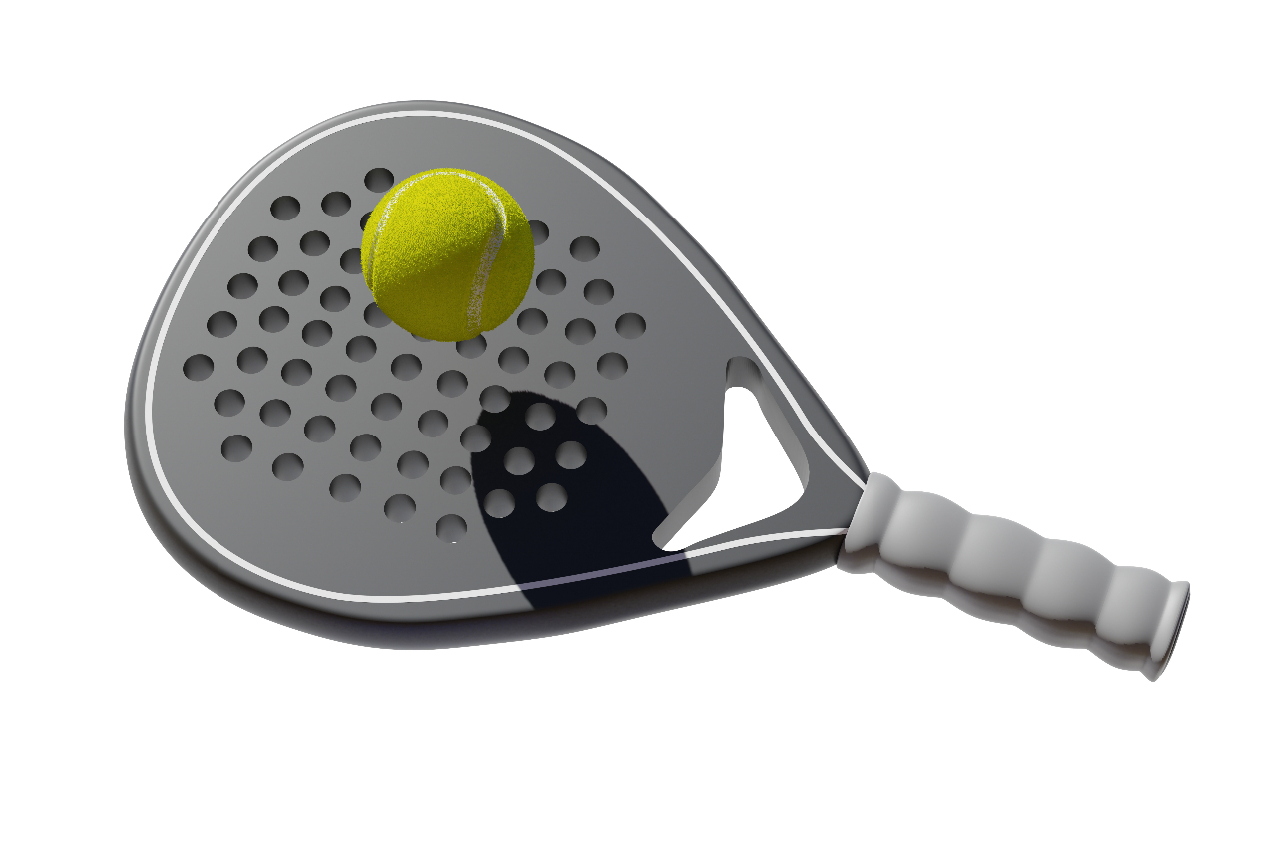 Padel raquet and ball
